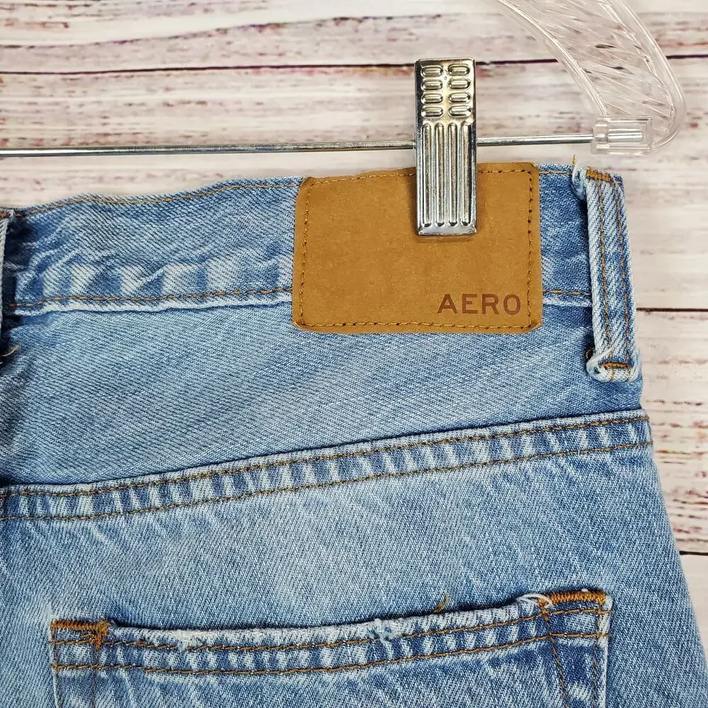 Aeropostale Retro Straight Relaxed Jeans 29/30 Recycled Cotton High Rise Whisker